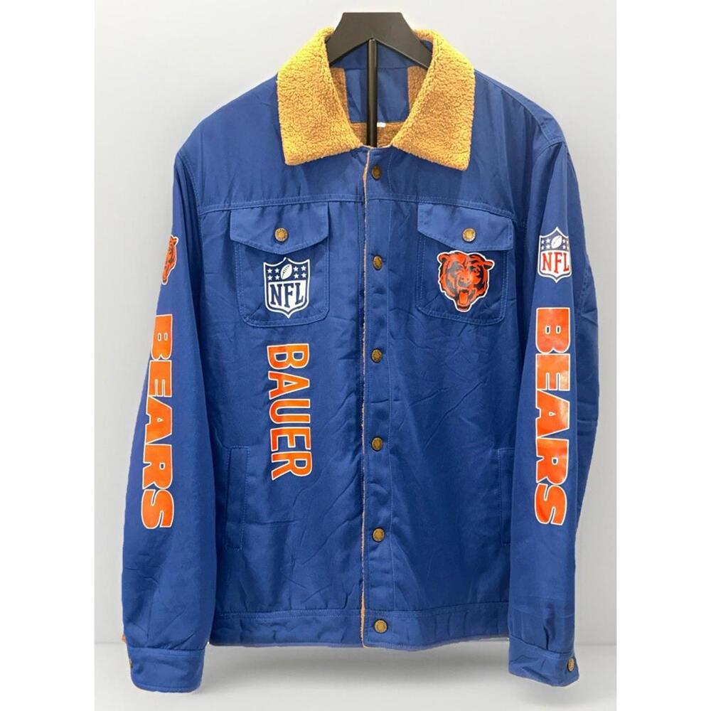 NFL Chicago Bears Button Up Jacket. Inside Jacket Lined With Wool Awesome Jacket